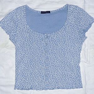 Brandy Melville Blue floral Zelly top